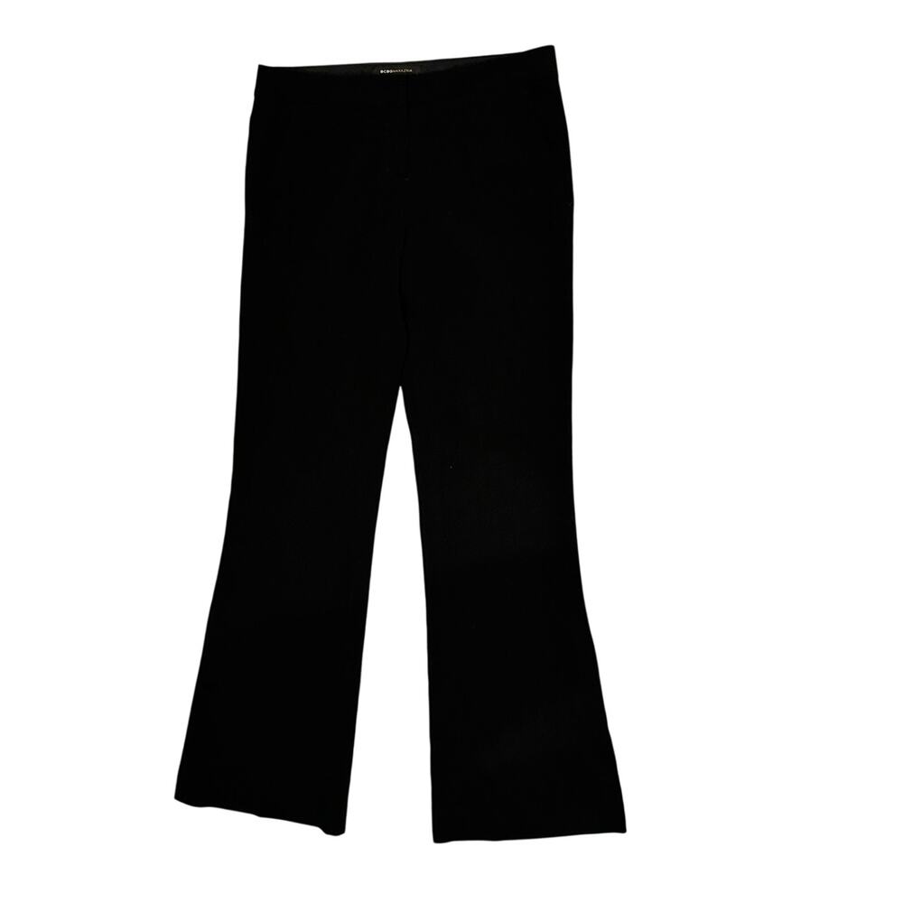 BCBGMaxAzria Carla Black Cropped Flare Dress Pants Size 0‎